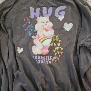 Care Bears Gray Sweatshirt with Colorful Bear Design
